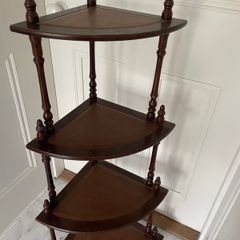 Antique Mahogany & Leather Whatnot