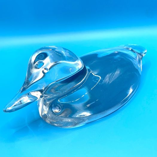 Vintage Villeroy & Boch Glass Mallard Duck Figurine