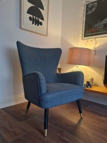Stylish teal high back chair