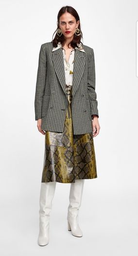 ZARA  shiny SNAKESKIN print skirt bloggers favourite