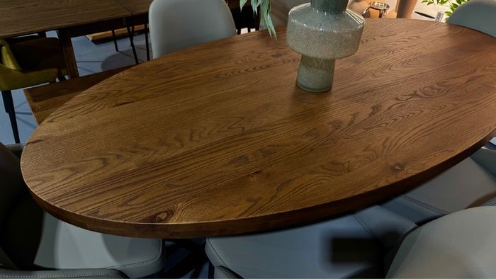 220cm Oval Oak Dining Table Ex Display Like New