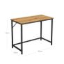 Desk with metal frame desk, computer desk, narrow office desk, 100 x 50 x 75 cm, study, home office, office, simple setup, metal, industrial design, honey-brown-black Image 3