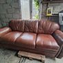 Leather sofa and armchairs Image 6