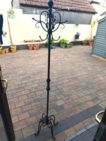 wrought iron coat rack