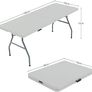 Folding Table 6ft Heavy Duty Extra Strength Camping Buffet Wedding Market Garden Party Car Boot Stall Picnic Trestle Indoor Outdoor Foldaway Carry Handle Image 4
