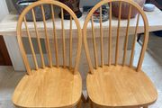 2 x Very Solid High Back Wooden Kitchen Dining Chairs - Can Deliver