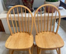 2 x Very Solid High Back Wooden Kitchen Dining Chairs - Can Deliver