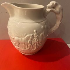 WEDGWOOD  of Etruria and Barlaston   7 inch hunting jug with hound handle
