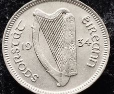 [#357] - Ireland 1934 | Irish 3d | Three Pence | Hare | KM.4