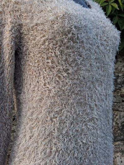 Beige Fuzzy Chenille with Gold Iridescent Sequins Jumper