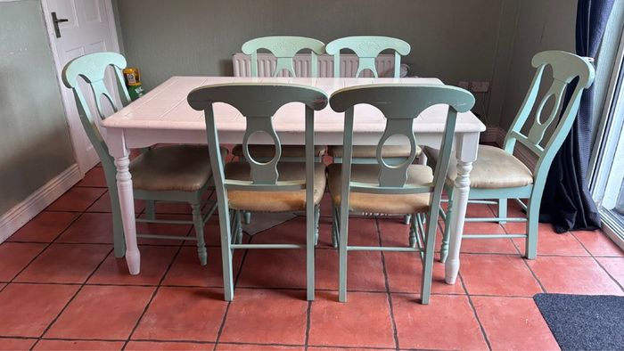 table and six chairs