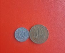 1963 British Sixpence and Halfpenny