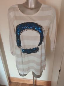 S.Oliver beige sequin top size UK14 EU42 Postage included