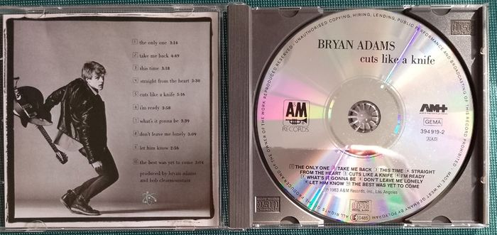 Bryan Adams - Cuts Like A Knife CD (1983) Audio Masters+ Series Made in West Germany EX+ Pop Rock