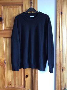 Zara Mens black 100% Cotton crew neck jumper size L includes postage
