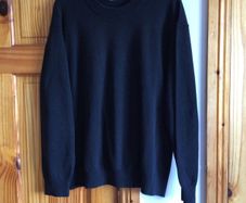 Zara Mens black 100% Cotton crew neck jumper size L includes postage