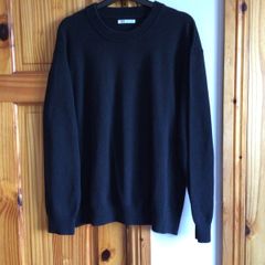 Zara Mens black 100% Cotton crew neck jumper size L includes postage