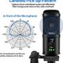 USB Microphone Metal Computer Condenser PC Mic for Gaming Podcasting Streaming Recording Voiceover YouTube Skype Twitch Zoom Cardioid with Tripod Compatible with Desktop Laptop Windows Image 6