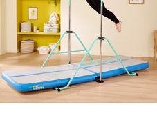 Air Track Inflatable Gymnastics Mat with Adjustable Bar & Pump