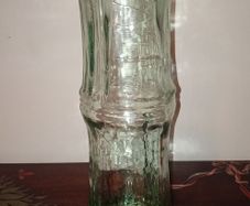Collectable Bamboo Shaped Large Heavy Vase Green Recycled Glass.