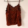 Women's leopard print lace cami top with spaghetti straps Image 4