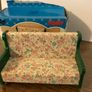 Vintage Sylvanian Families Green/ floral Settee Image 2
