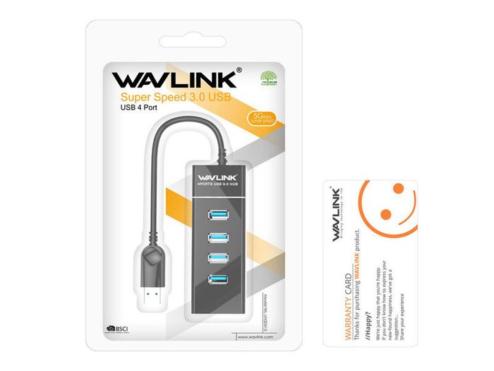 Wavlink 4 Ports USB 3.0 Multi HUB Splitter Expansion Desktop High Speed (Brand New/Warranty)