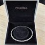 Authentic Pandora Sterling Silver Sparkling Geometric Marquise Bangle Bracelet with Box Image 5