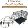 Dog Crate Dog Cage from Small to Large, Foldable Puppy Dog Crates , Cage Furniture with Non-Chew Metal Removable Tray Silver Folding 2 Door Crate, Medium Size 30-inch(76.2cm) Black (FREE POSTAGE) Image 3