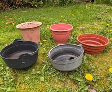 Selection of garden pots