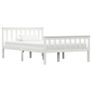 Bed Frame White Solid Pinewood 120x190 cm Image 2
