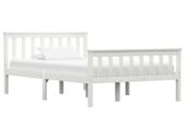 Bed Frame White Solid Pinewood 120x190 cm