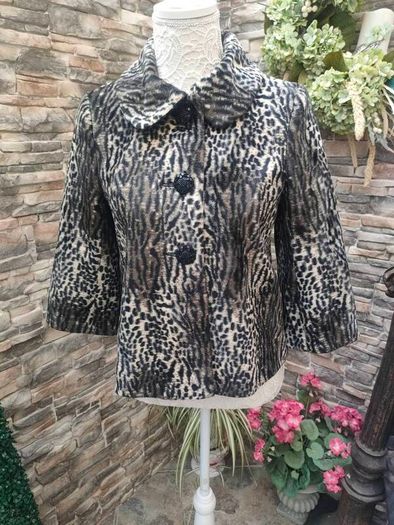1950s style animal print Faux Fur jacket