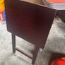 Folding wooden side table, mahogany finish Image 2