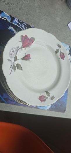 18 Piece Incomplete Cmielow porcelain Teaset made in Poland Vintage 50s 60s Old Rose Design Teaset HTF