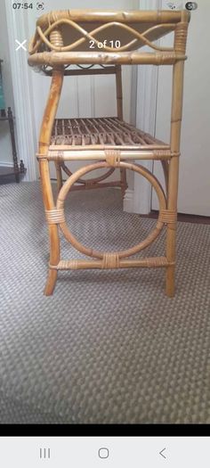 Mid century bamboo wicker console table