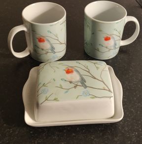 2 cups + butter dish set