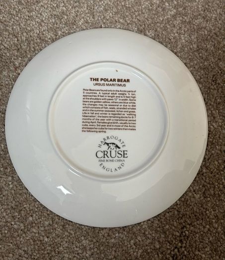 Decorative Polar Bear Plate by Harrogate Cruse