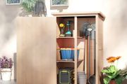 Wooden Garden Storage Shed, Garden Shed Tool Cabinet Organiser with Shelves, 75 x 56 x115cm, Natural