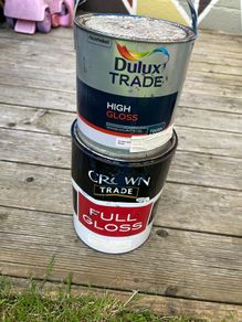5 litre & 2.5 litre dark blue gloss paint