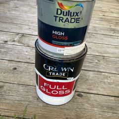 5 litre & 2.5 litre dark blue gloss paint