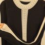 Sandro Black Knit Skater Dress, Cream Crochet Trim Image 2