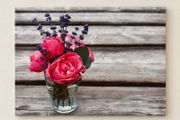 Pink Roses &amp; Lavender Canvas Floral Wall Art
