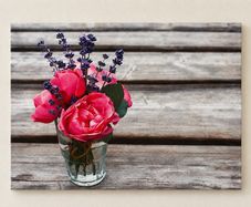 Pink Roses & Lavender Canvas Floral Wall Art