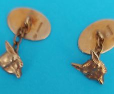 9 Ct Gold Gents "FOX" Cuff Links Sheffield 1972 8.1g