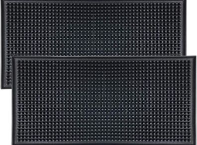 Bar Mat Spill Mat for Home Bar Decor for Home Durable Rubber 12" x 6" Small Large Home Bar Accessories Bar Gifts Bar Mats for Countertop(2 Pack)
