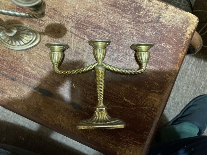 Vintage mini brass candle holders