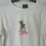Disney Classics x Primark Bambi Ribbed Long Sleeve White Crop Top -  Size M Image 2