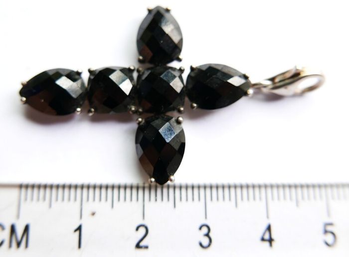 THOMAS SABO Sterling Silver Black Onyx Cross Charm Pendant