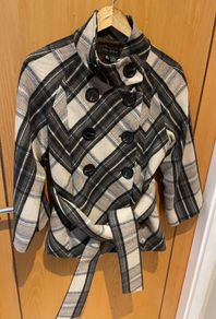 Zara Plaid Peacoat